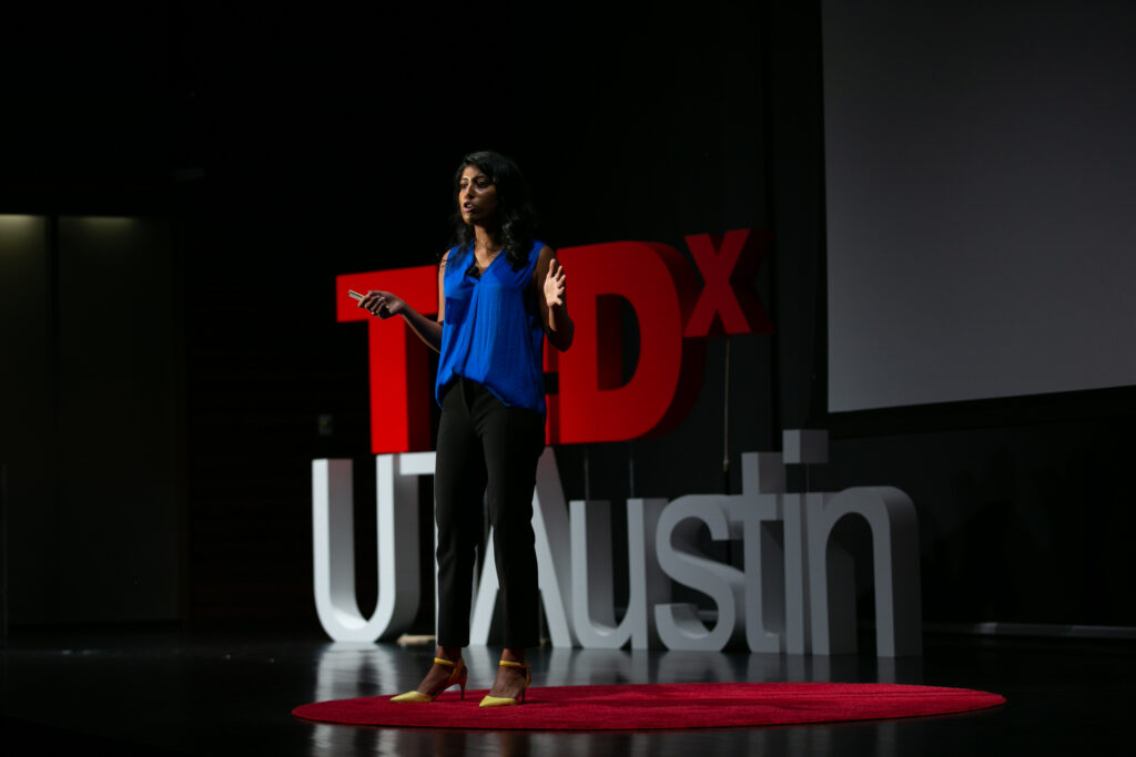 Student presenting at TEDxUTAustin